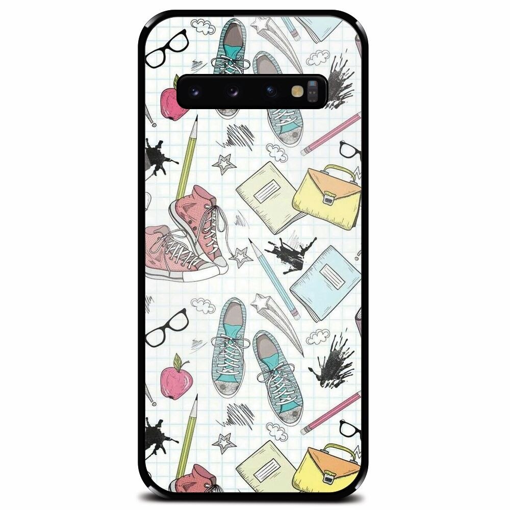 Husa din sticla securizata pentru Samsung Galaxy S10 Plus, School