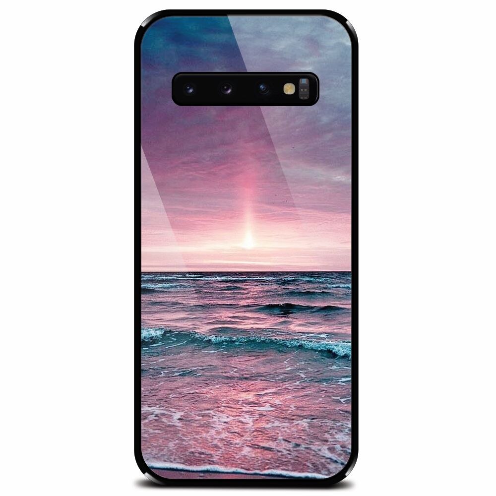 Husa din sticla securizata pentru Samsung Galaxy S10, Calm Sea