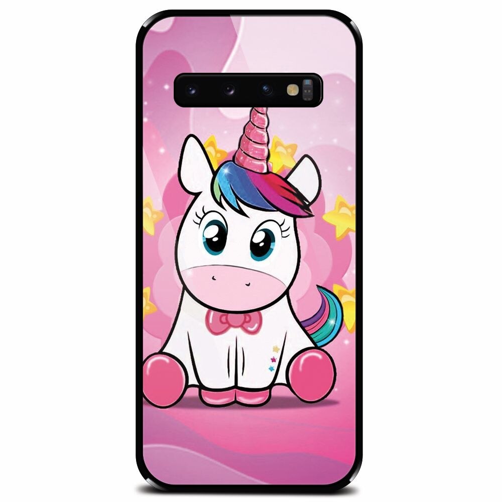 Husa din sticla securizata pentru Samsung Galaxy S10 Plus, Dream Like A Unicorn