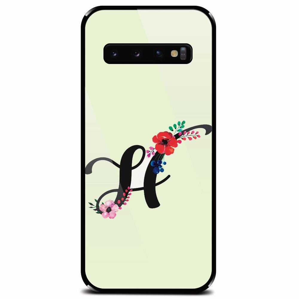 Husa din sticla securizata pentru Samsung Galaxy S10 Plus, Litera H