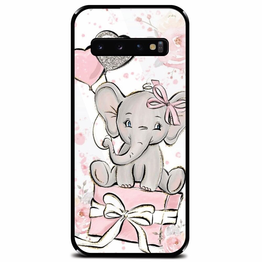 Husa din sticla securizata pentru Samsung Galaxy S10 Plus, Elefant