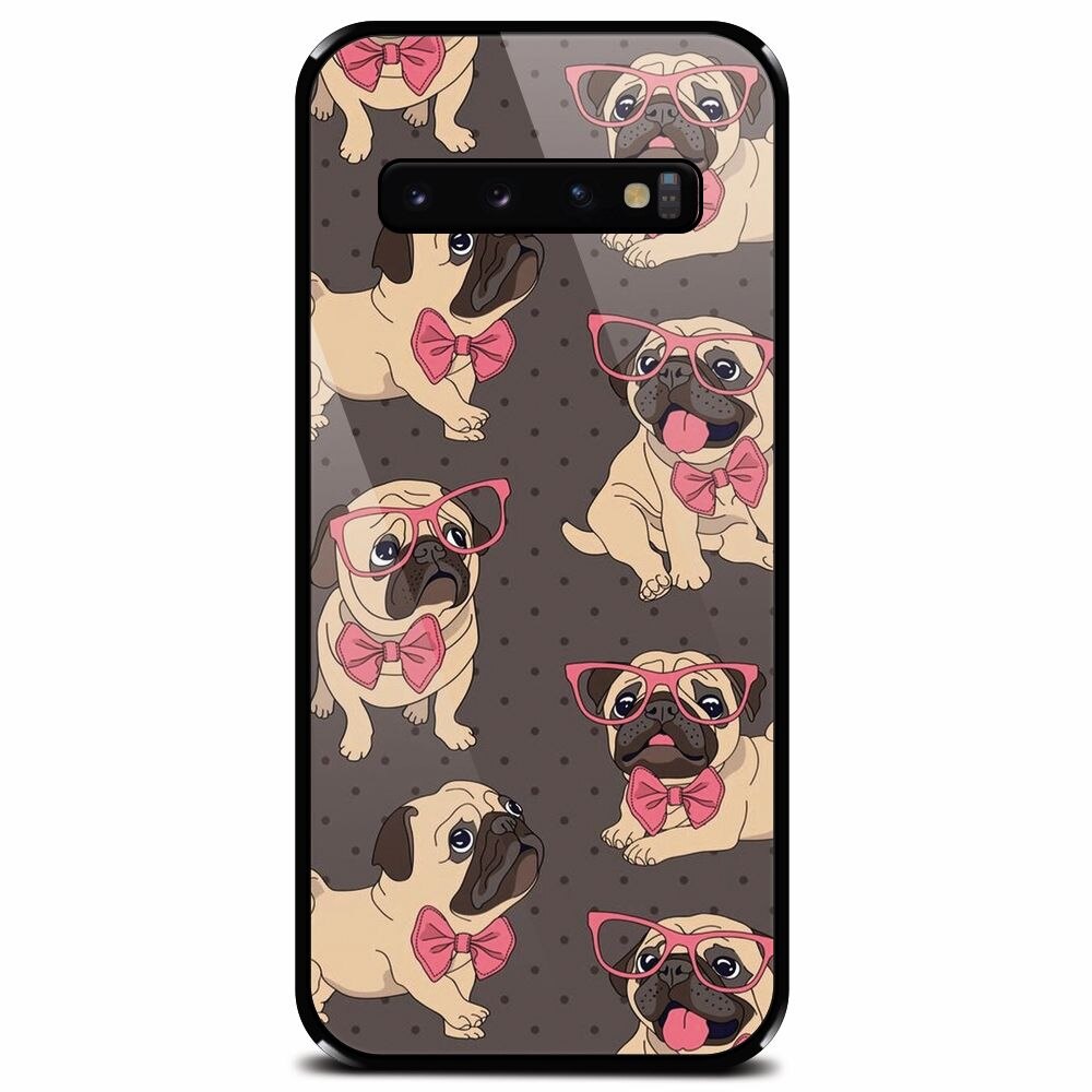 Husa din sticla securizata pentru Samsung Galaxy S10 Plus, Pretty Puppy