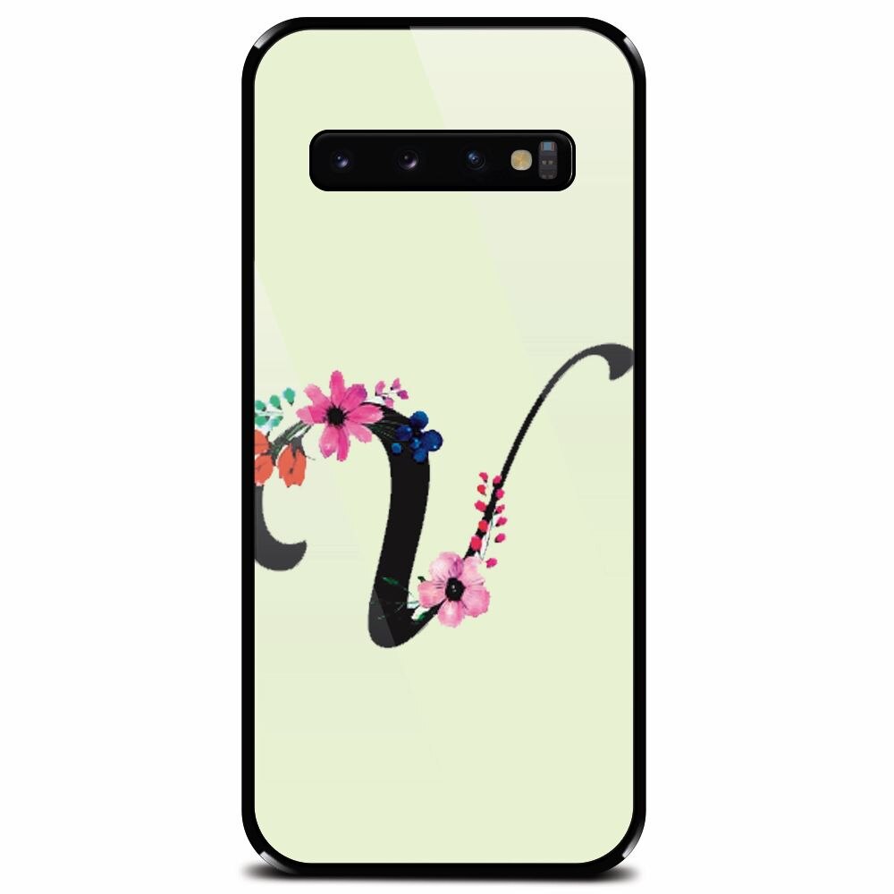 Husa din sticla securizata pentru Samsung Galaxy S10, Litera V