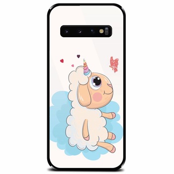 Husa din sticla securizata pentru Samsung Galaxy S10 Plus, Sheep Star Husa din sticla securizata pentru Samsung Galaxy S10 Plus, Sheep Star
