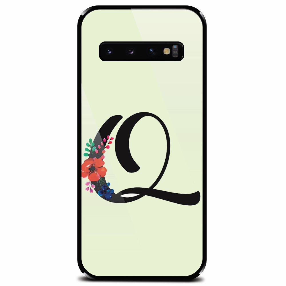 Husa din sticla securizata pentru Samsung Galaxy S10, Litera Q