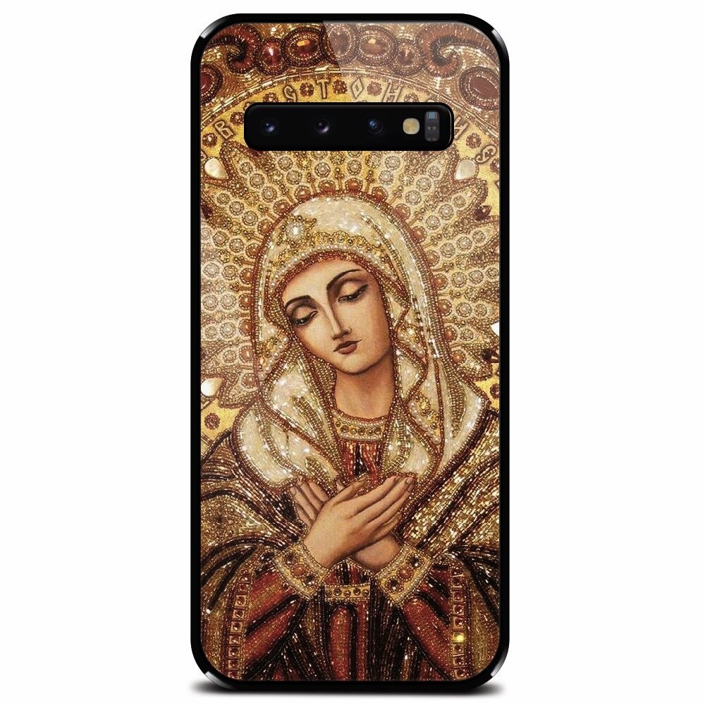Husa din sticla securizata pentru Samsung Galaxy S10 Plus, Maica Domnului
