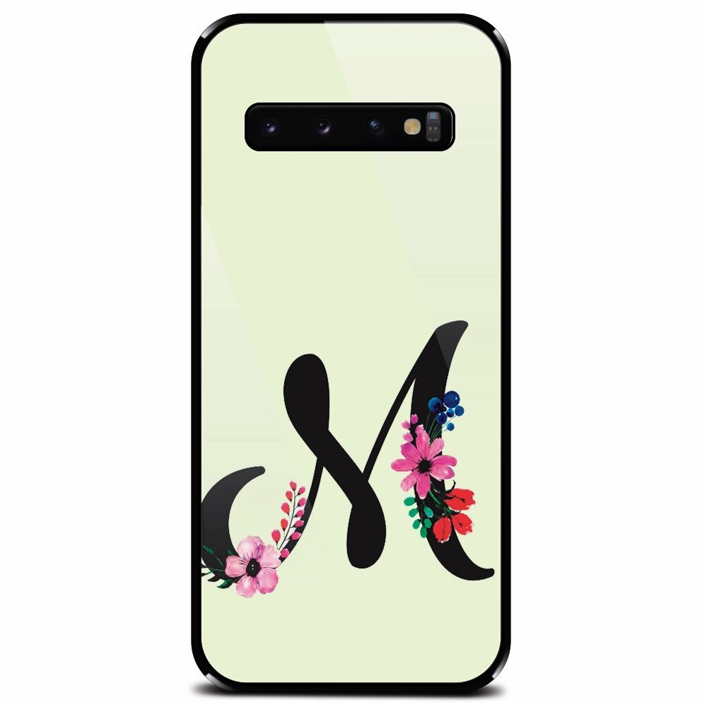 Husa din sticla securizata pentru Samsung Galaxy S10 Plus, Litera M