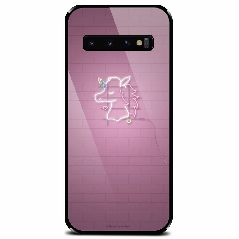 Husa din sticla securizata pentru Samsung Galaxy S10, Light Unicorn