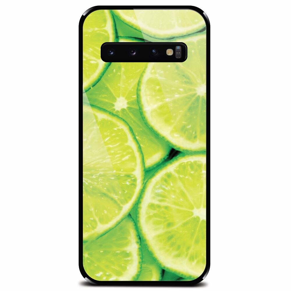 Husa din sticla securizata pentru Samsung Galaxy S10 Plus, Lime