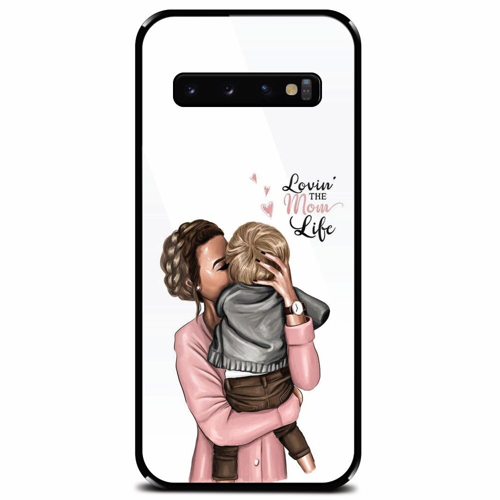 Husa din sticla securizata pentru Samsung Galaxy S10, Loving Mother