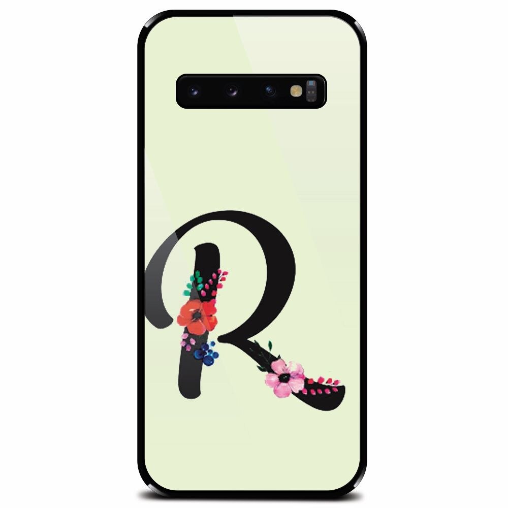 Husa din sticla securizata pentru Samsung Galaxy S10, Litera R
