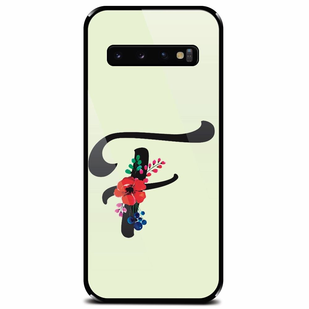 Husa din sticla securizata pentru Samsung Galaxy S10 Plus, Litera F
