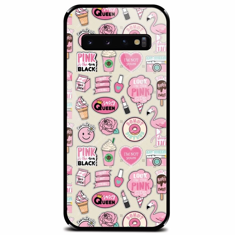 Husa din sticla securizata pentru Samsung Galaxy S10, Sassy Queen