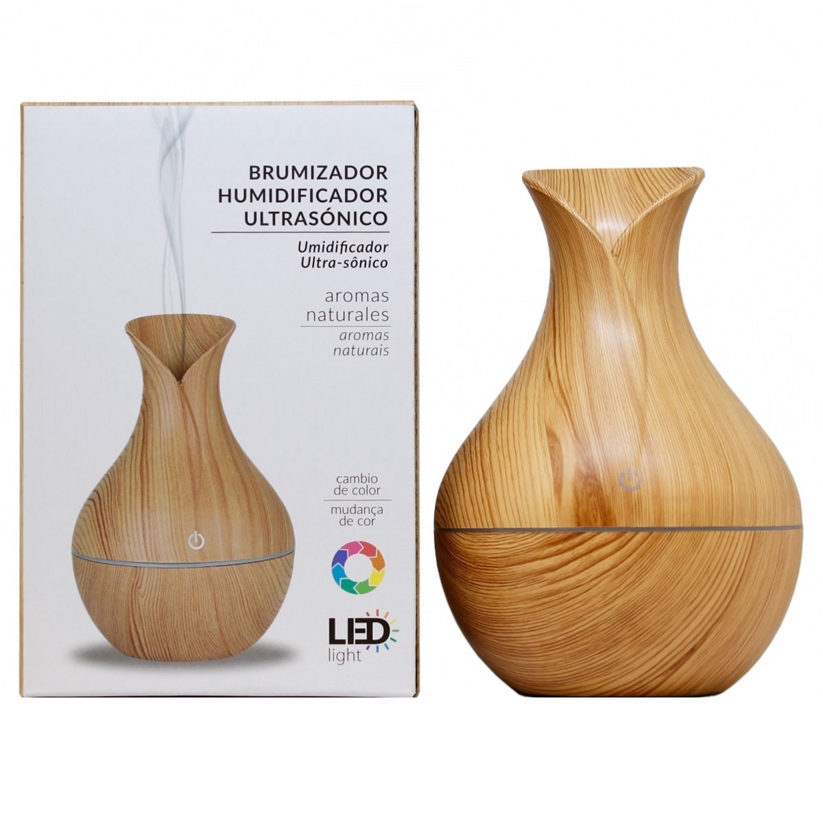 Umidificator cu ultrasunete si led 7 culori, 130 ml