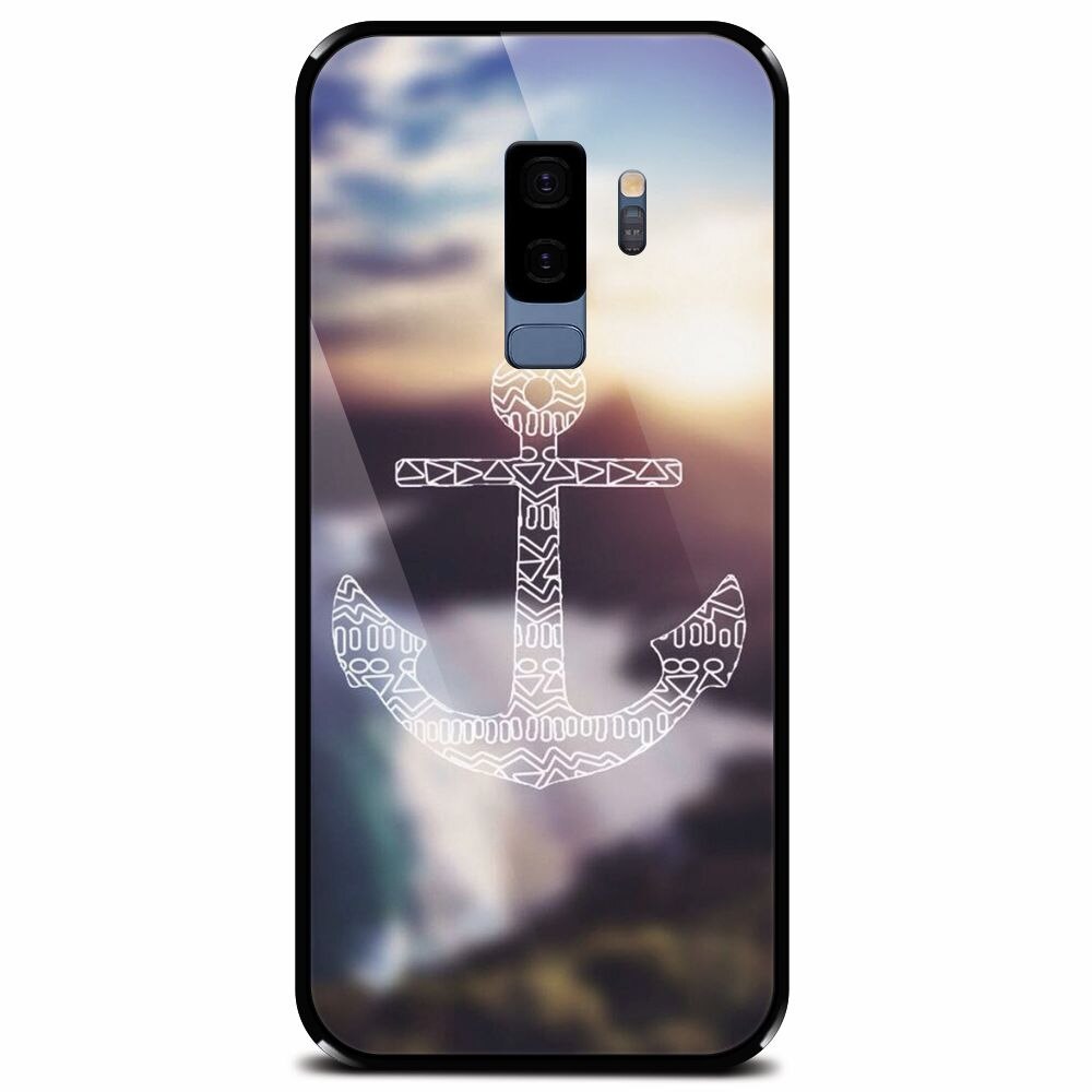 Husa din sticla securizata pentru Samsung Galaxy S9 Plus, Ancora