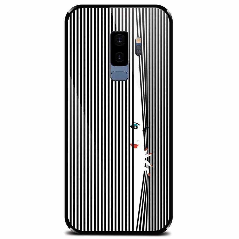 Husa din sticla securizata pentru Samsung Galaxy S9 Plus, Stripe