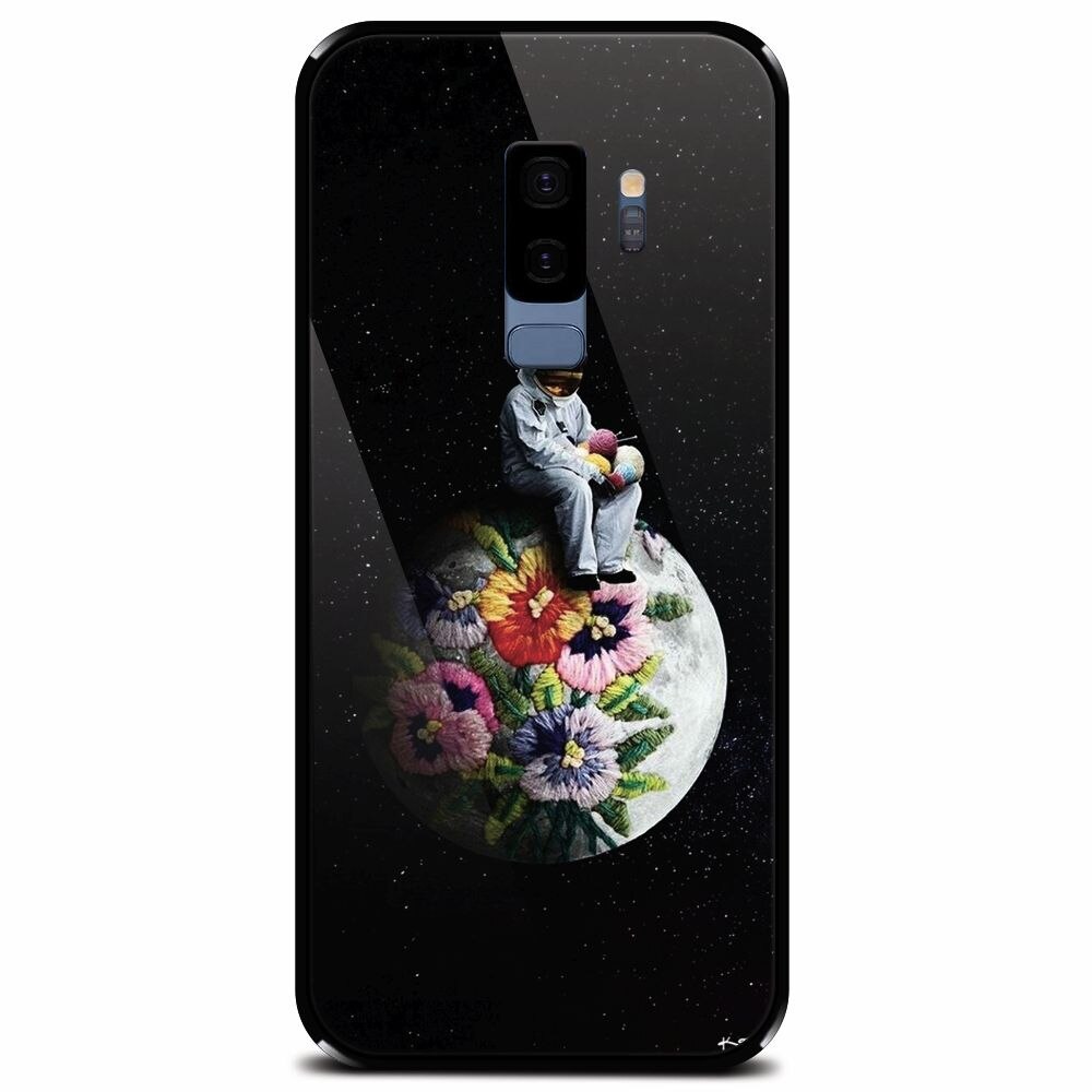 Husa din sticla securizata pentru Samsung Galaxy S9 Plus, Astronaut