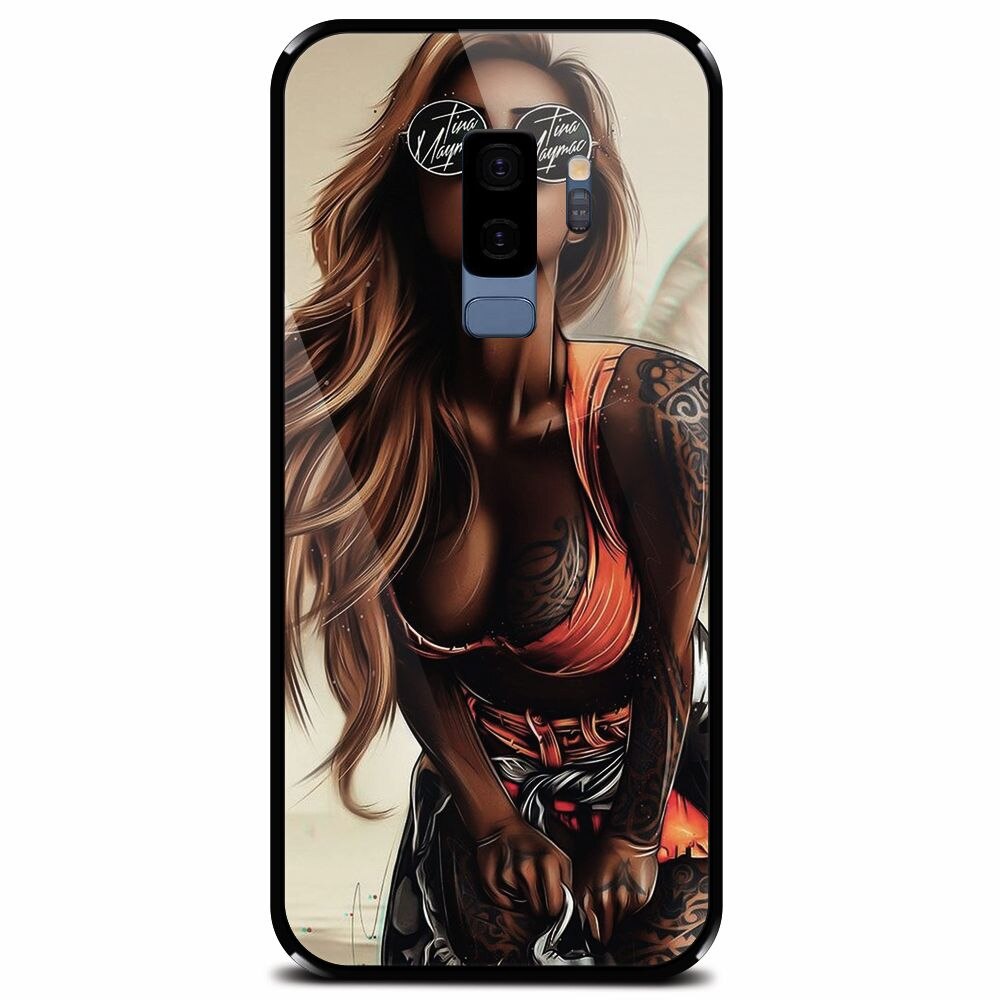 Husa din sticla securizata pentru Samsung Galaxy S9 Plus, Tattoed Girl