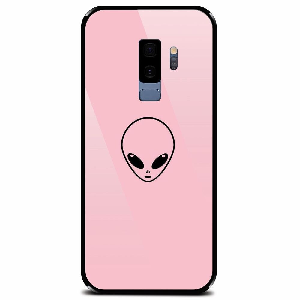 Husa din sticla securizata pentru Samsung Galaxy S9 Plus, Pink Alien