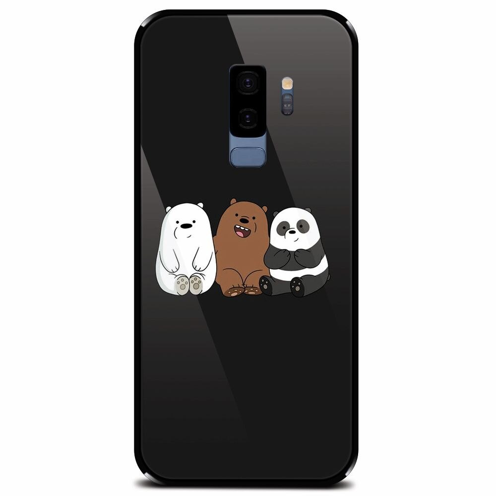 Husa din sticla securizata pentru Samsung Galaxy S9 Plus, Bears