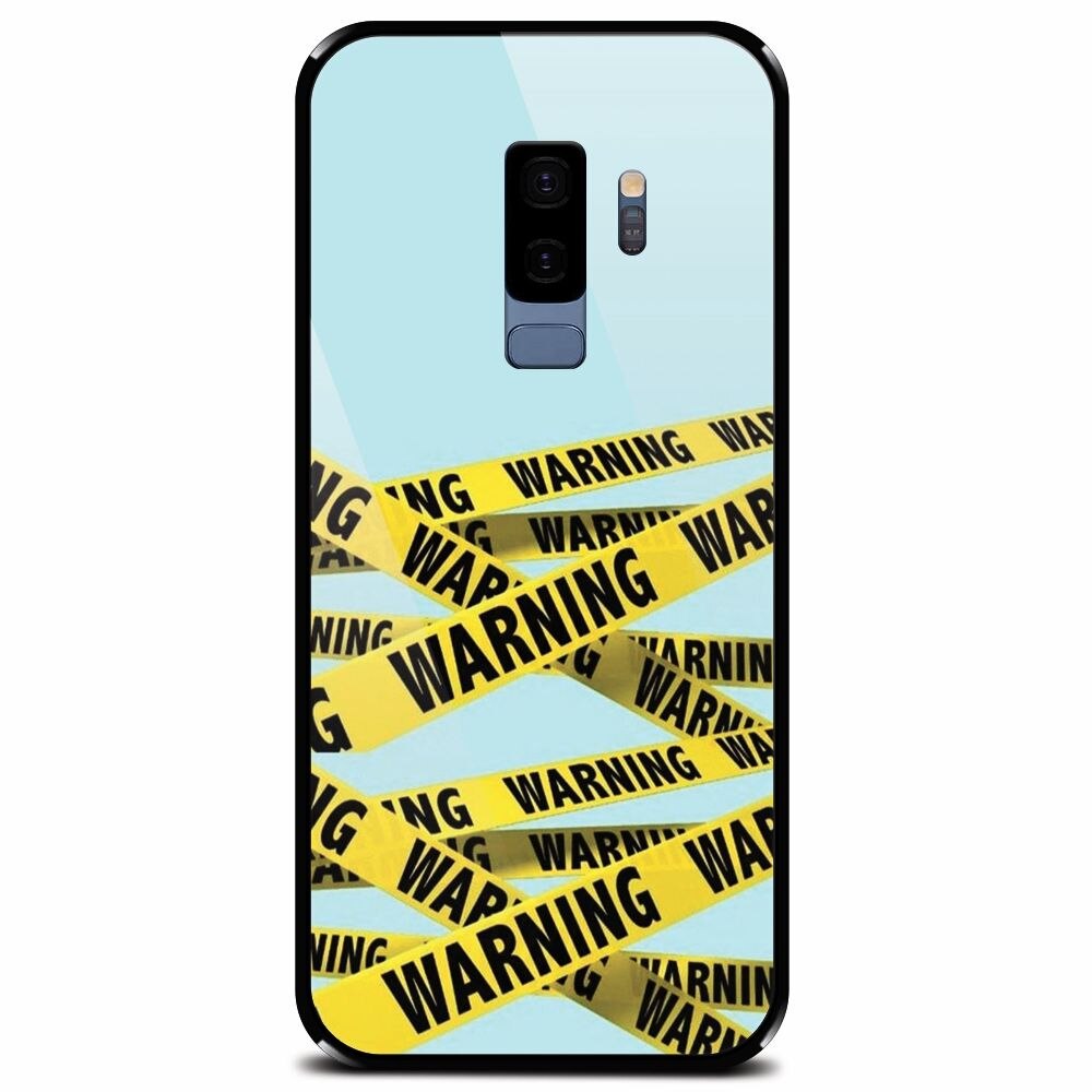 Husa din sticla securizata pentru Samsung Galaxy S9 Plus, Warning