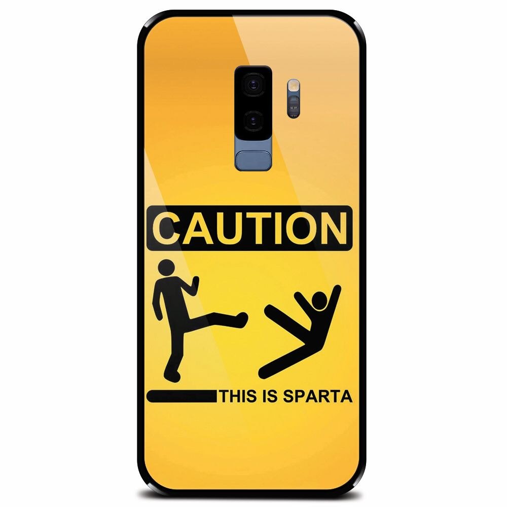 Husa din sticla securizata pentru Samsung Galaxy S9 Plus, This Is Sparta Funny Illustration