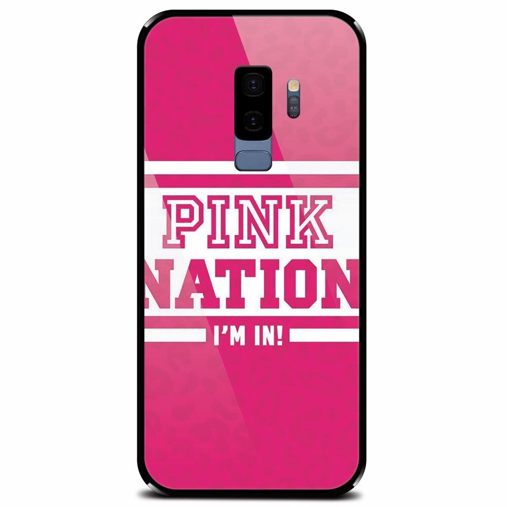 Husa din sticla securizata pentru Samsung Galaxy S9 Plus, Pink Nation