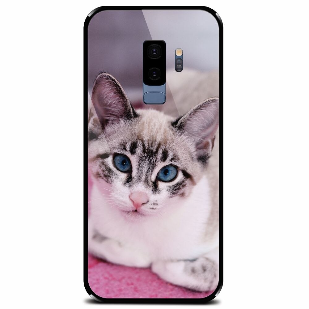 Husa din sticla securizata pentru Samsung Galaxy S9 Plus, Siamese Kitty