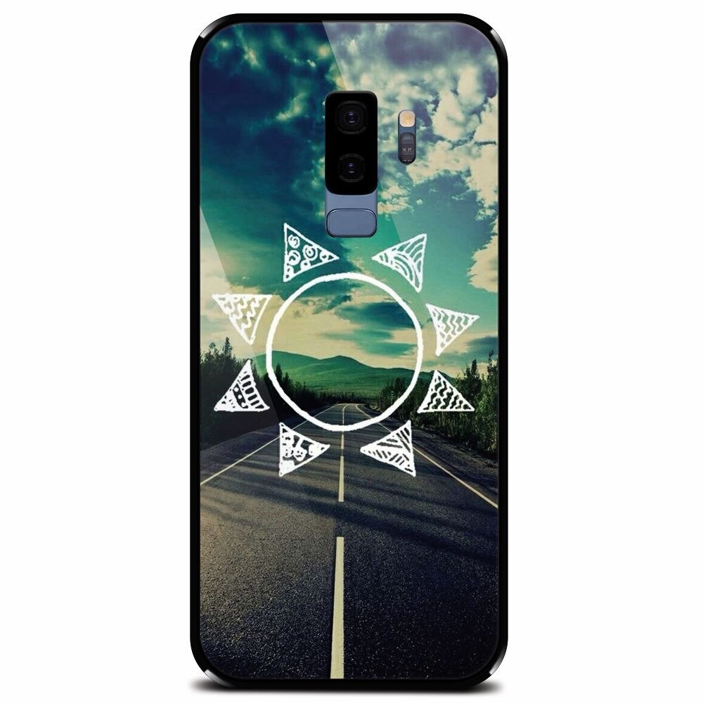 Husa din sticla securizata pentru Samsung Galaxy S9 Plus, Sun On The Road