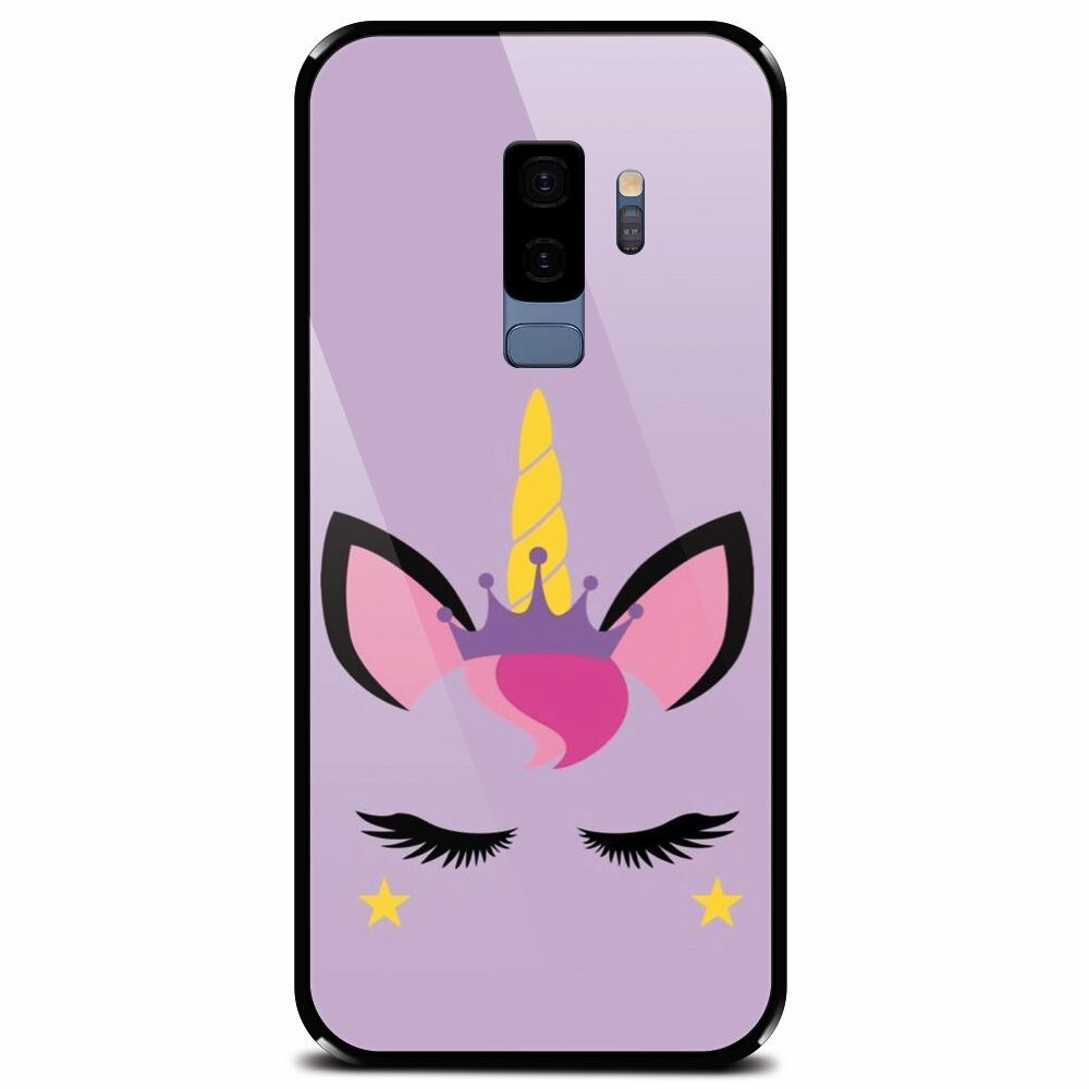 Husa din sticla securizata pentru Samsung Galaxy S9 Plus, Unicorn Shine