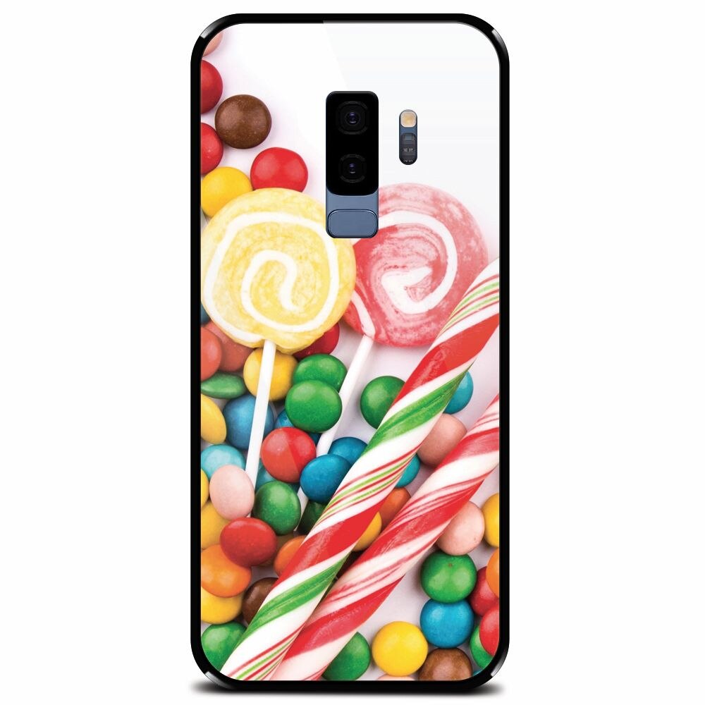 Husa din sticla securizata pentru Samsung Galaxy S9 Plus, Sweet Colorful Candy