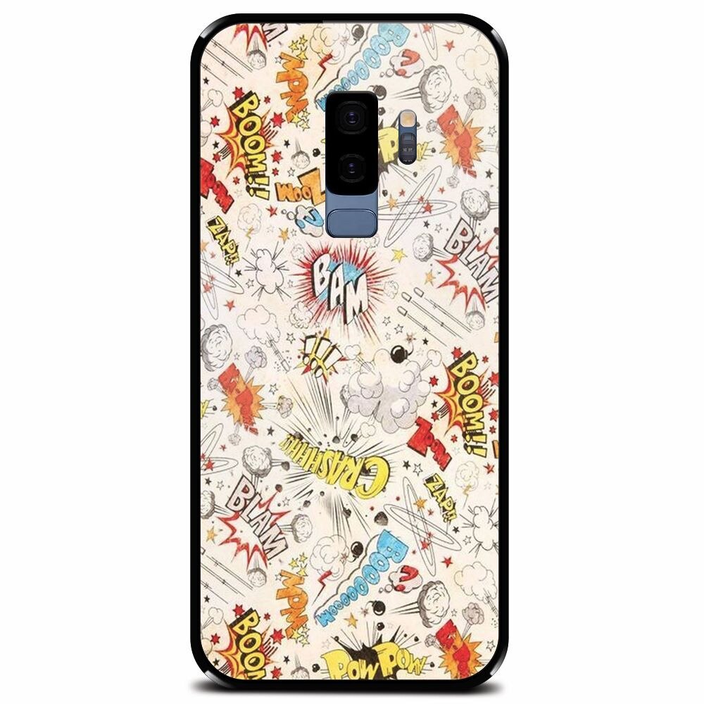 Husa din sticla securizata pentru Samsung Galaxy S9 Plus, Vintage Comic