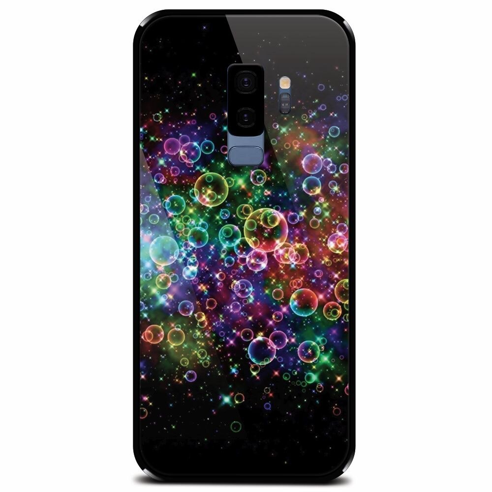 Husa din sticla securizata pentru Samsung Galaxy S9 Plus, Rainbow Colored Soap Bubbles