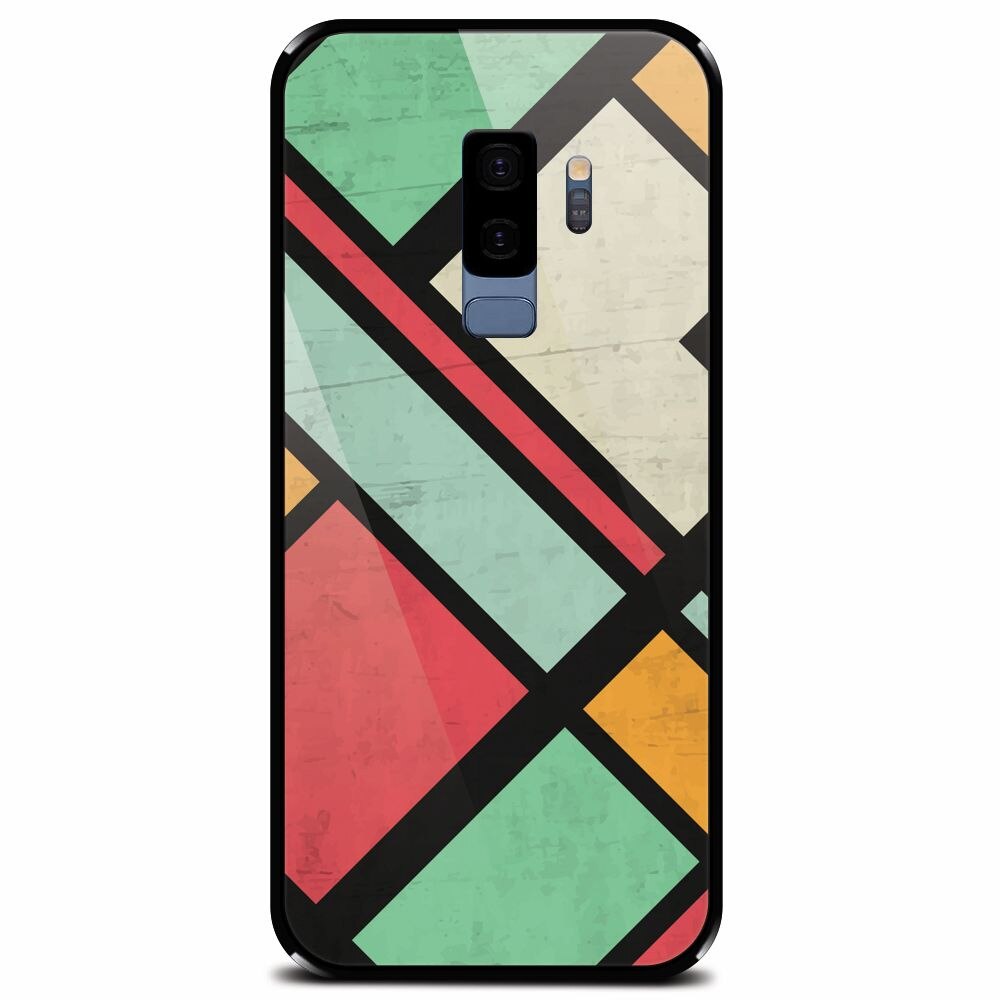 Husa din sticla securizata pentru Samsung Galaxy S9 Plus, Retro Grunge