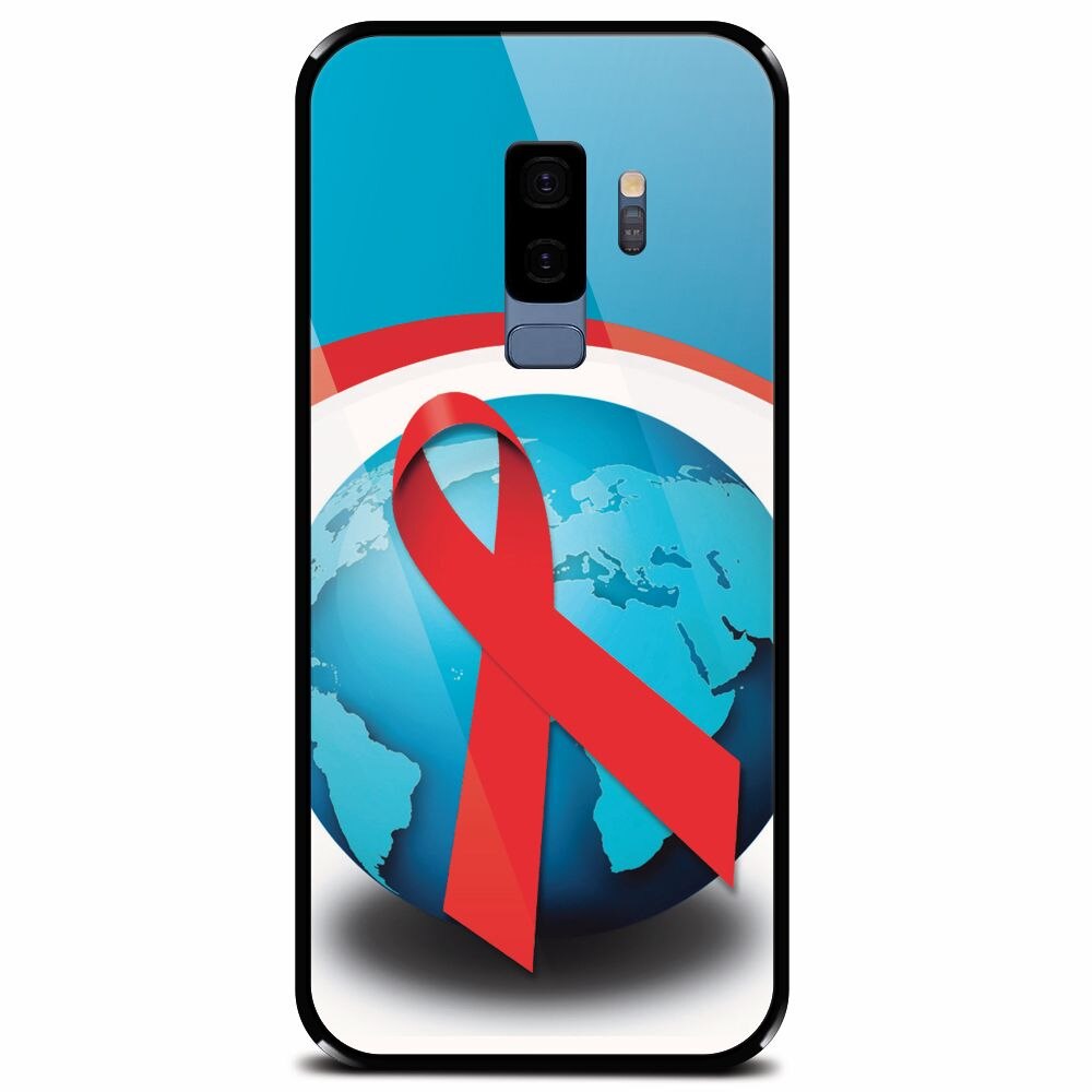 Husa din sticla securizata pentru Samsung Galaxy S9 Plus, World Aids Day