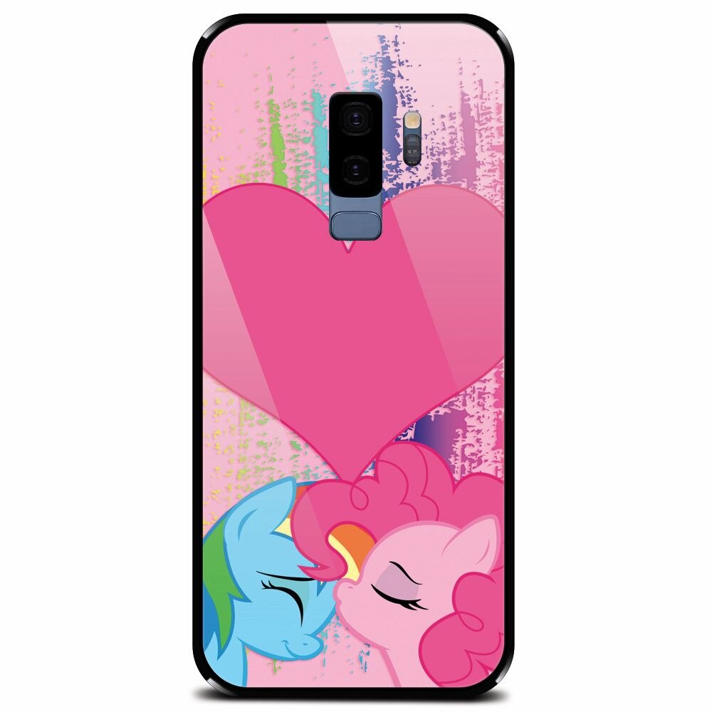 Husa din sticla securizata pentru Samsung Galaxy S9 Plus, Pinkie Kiss
