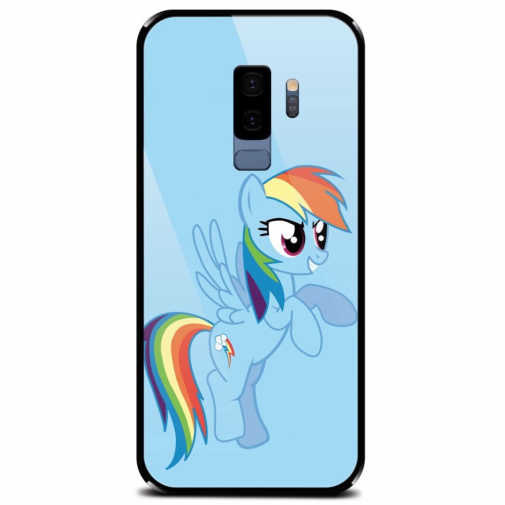 Husa din sticla securizata pentru Samsung Galaxy S9 Plus, Rainbow Dash
