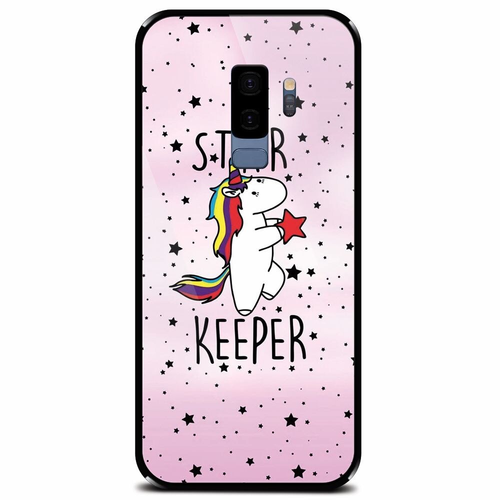 Husa din sticla securizata pentru Samsung Galaxy S9 Plus, Unicorn Star Keeper