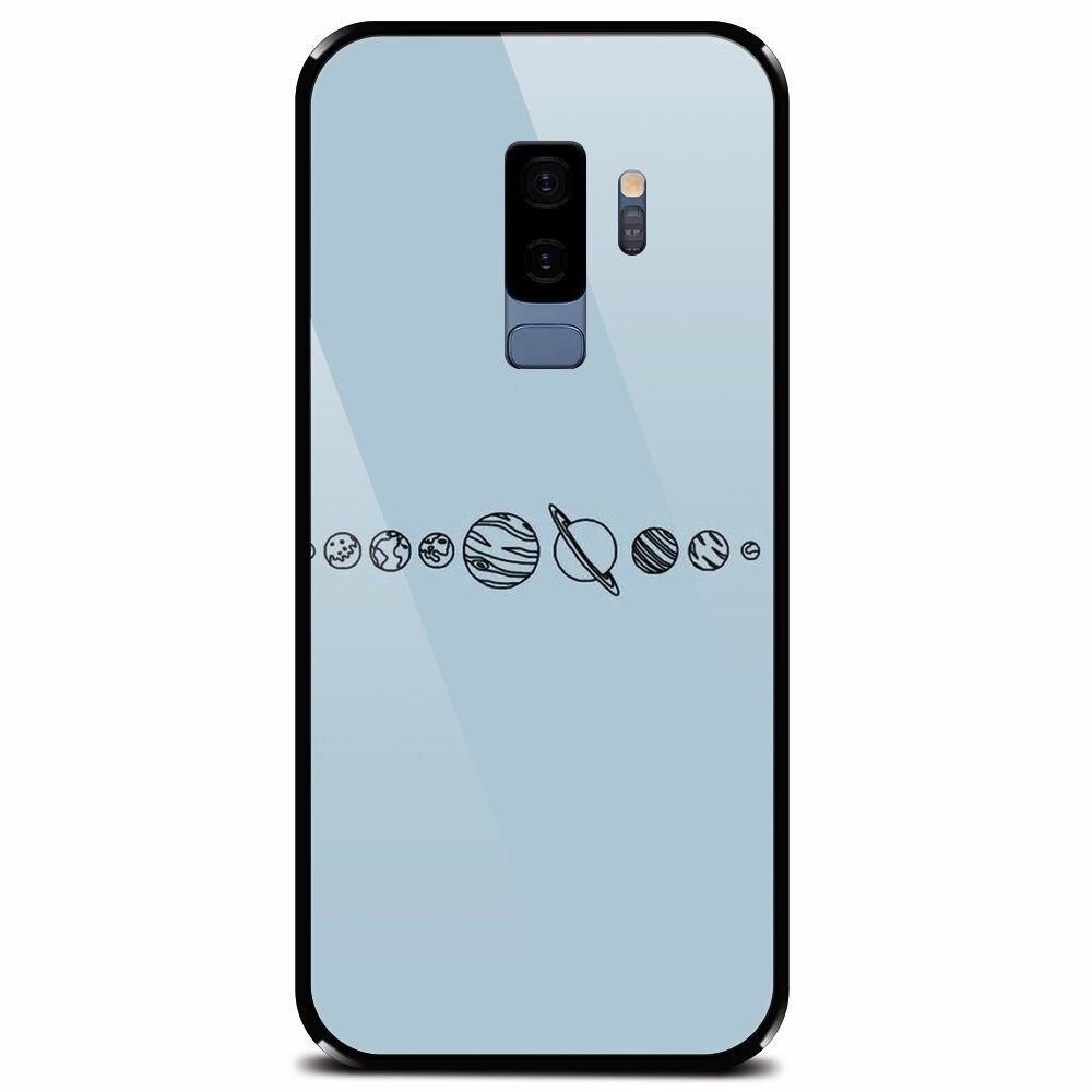 Husa din sticla securizata pentru Samsung Galaxy S9 Plus, Planets