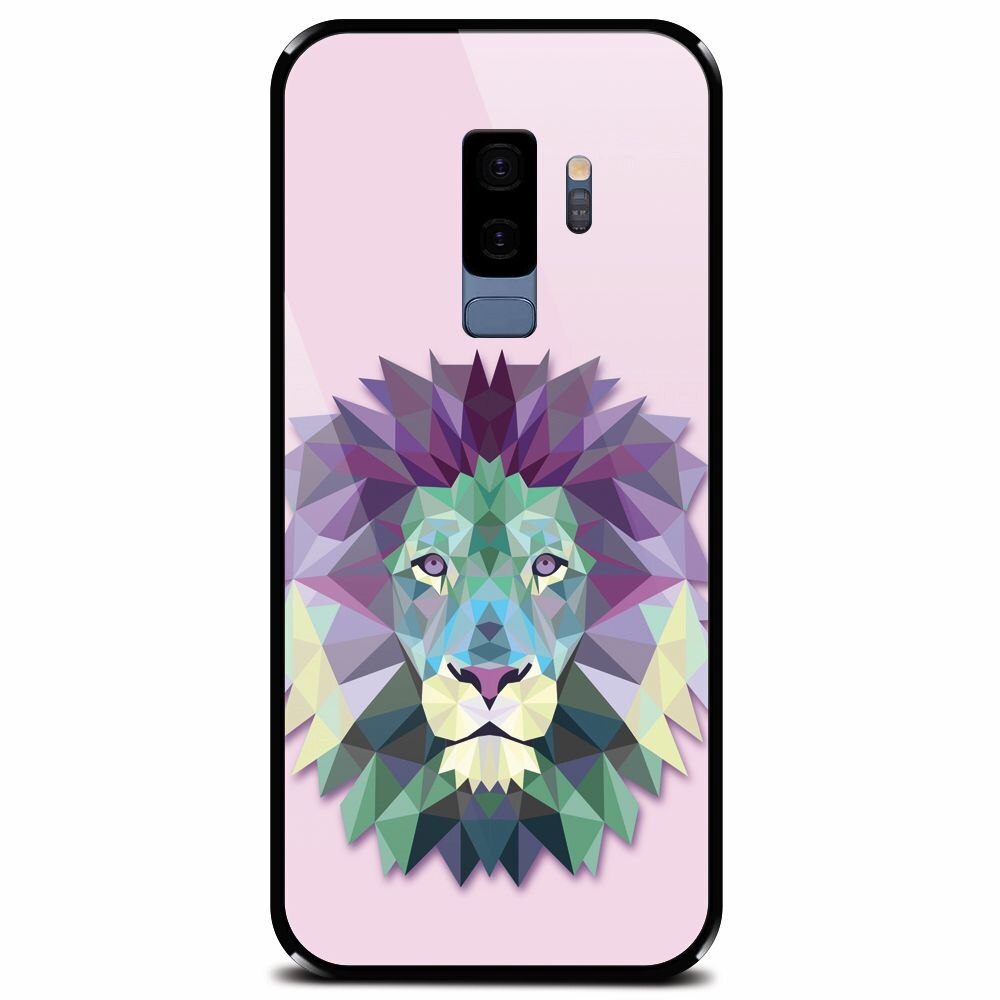 Husa din sticla securizata pentru Samsung Galaxy S9 Plus, Polygon Lion