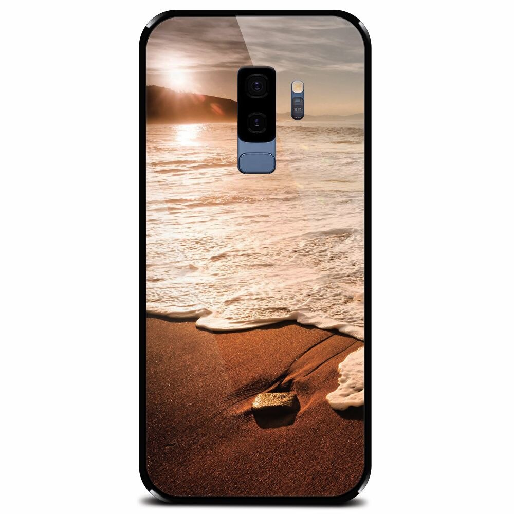 Husa din sticla securizata pentru Samsung Galaxy S9 Plus, Sunset Foamy Beach Wave