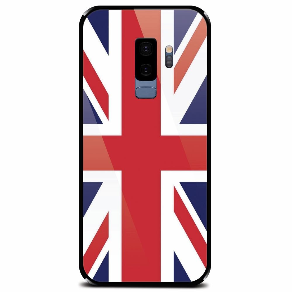 Husa din sticla securizata pentru Samsung Galaxy S9 Plus, UK Flag Illustration