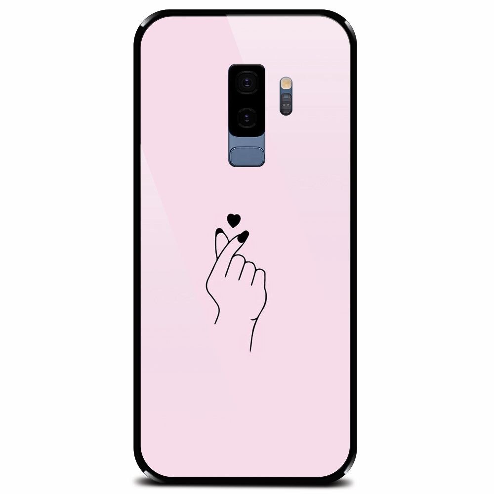 Husa din sticla securizata pentru Samsung Galaxy S9 Plus, Simple Love