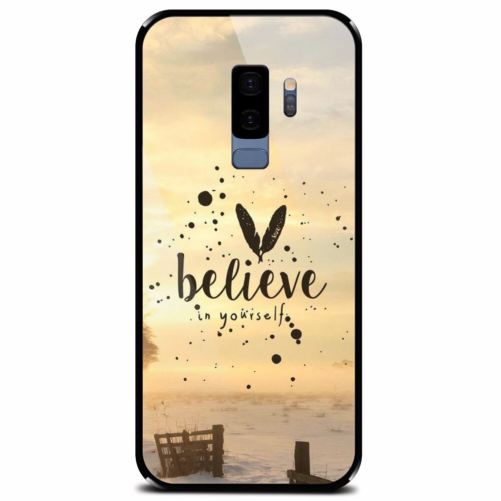 Husa din sticla securizata pentru Samsung Galaxy S9 Plus, Believe In Yourself