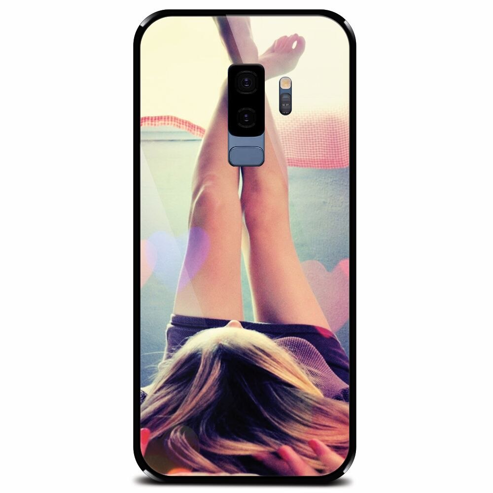 Husa din sticla securizata pentru Samsung Galaxy S9 Plus, Relax Girl