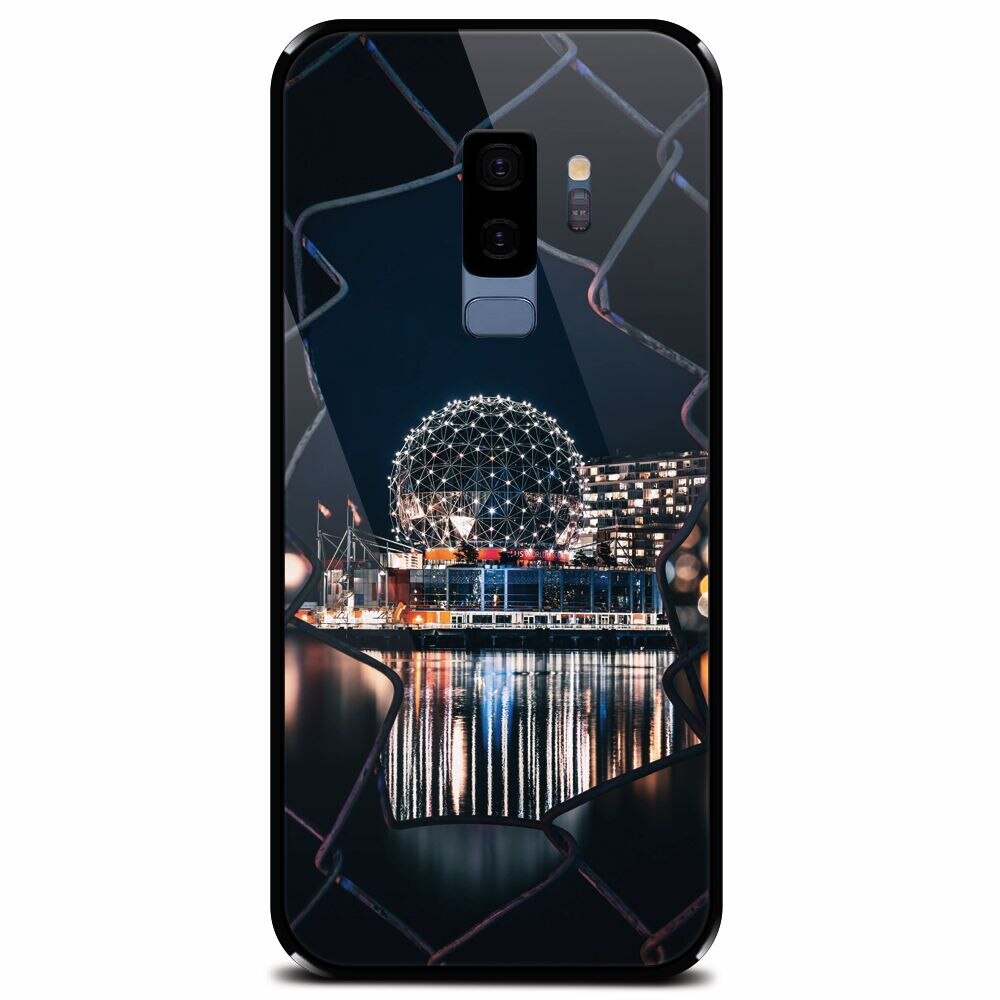 Husa din sticla securizata pentru Samsung Galaxy S9 Plus, Abstract Architectural Design