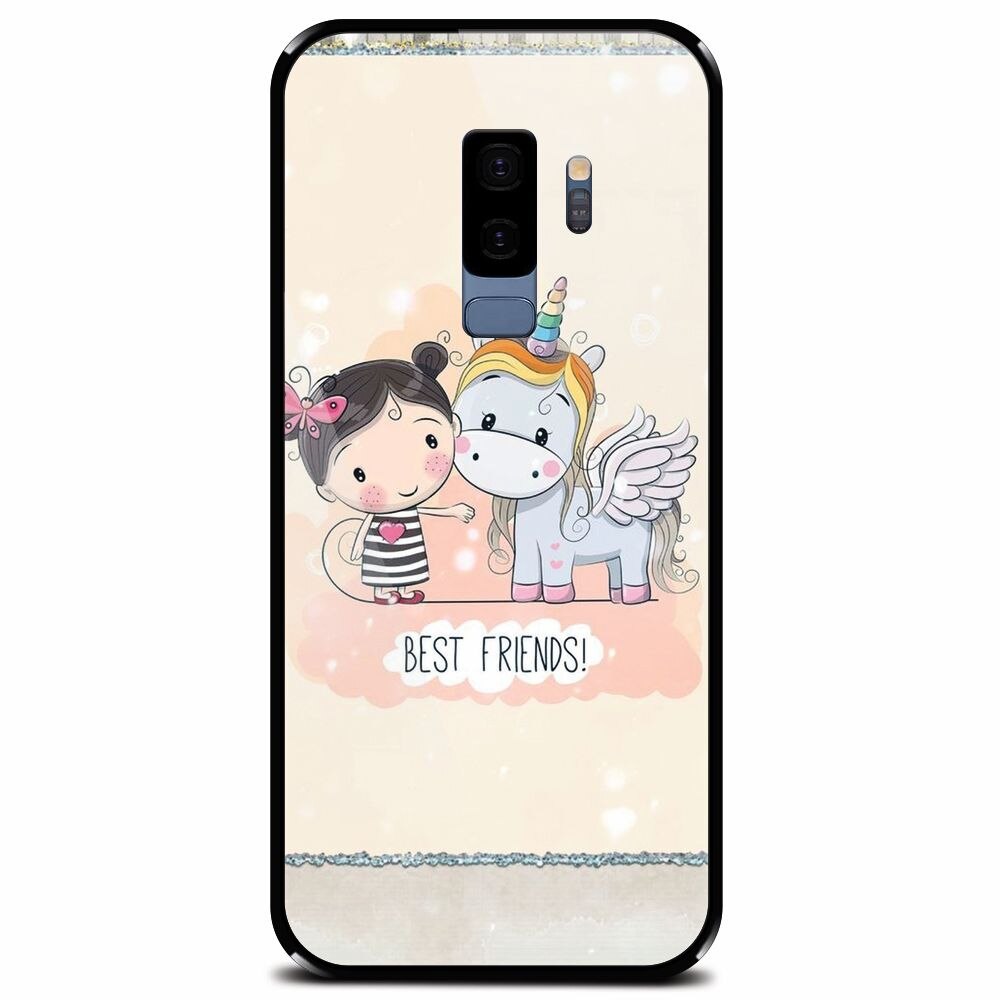 Husa din sticla securizata pentru Samsung Galaxy S9 Plus, Best Friends