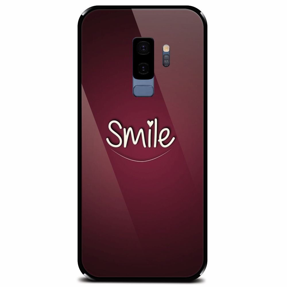 Husa din sticla securizata pentru Samsung Galaxy S9 Plus, Smile Love