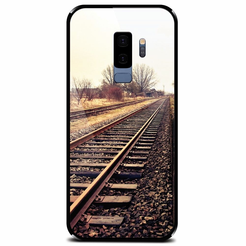 Husa din sticla securizata pentru Samsung Galaxy S9 Plus, Railroad