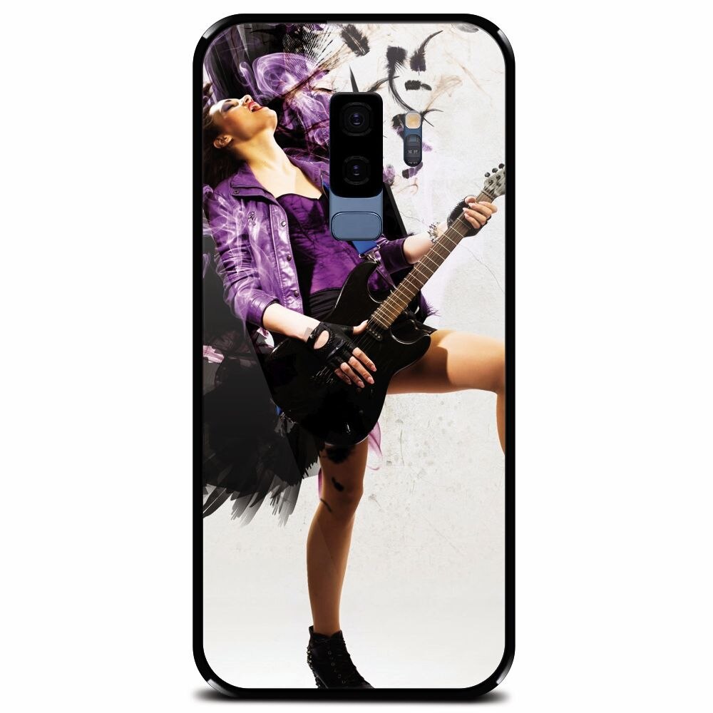 Husa din sticla securizata pentru Samsung Galaxy S9 Plus, Rock Music Girl